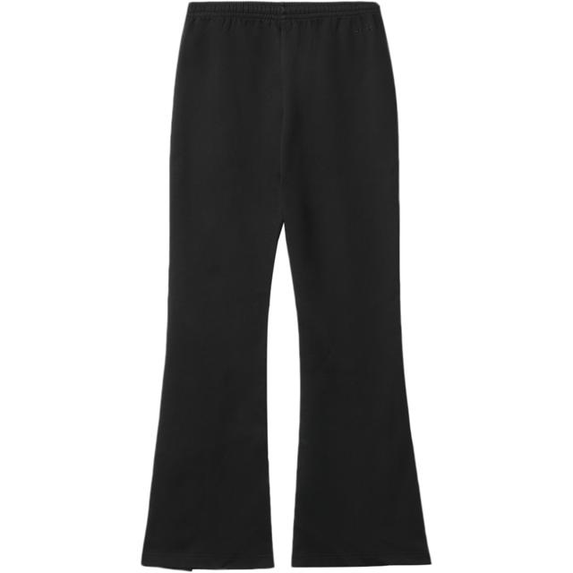 李宁（LI-NING） 运动裤女2021夏季新款运动时尚休闲裤黑色平口喇叭裤针织卫裤