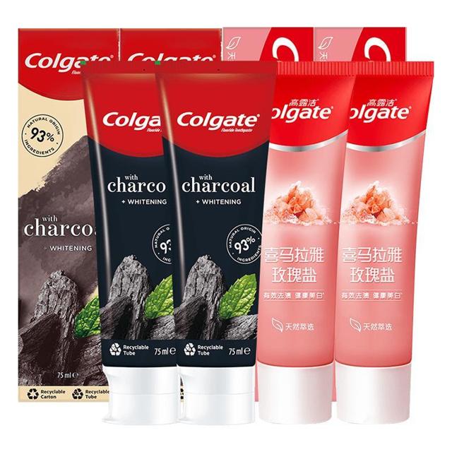 高露洁（Colgate） 喜马拉雅盐115g*2支+竹炭薄荷100g*2支 牙膏套装