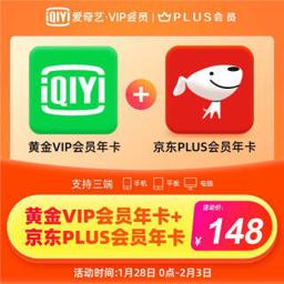爱奇艺vip黄金会员年卡12个月+京东PLUS年卡12个月 