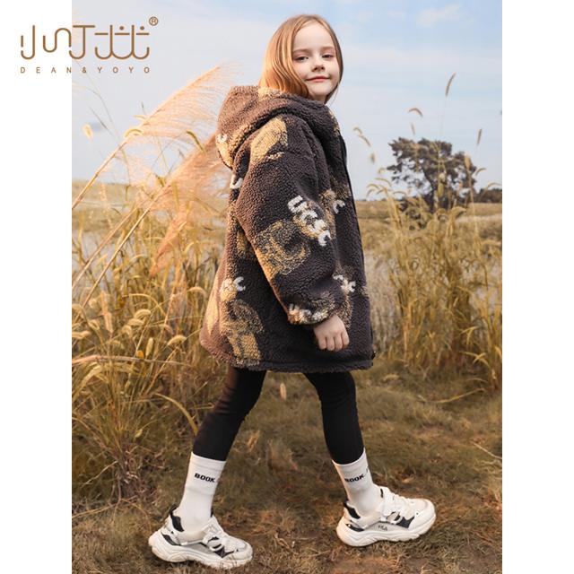 xiaodingyouyou 小叮尤尤 女童加绒加厚棉服双面穿外套儿童洋气2021冬装新款中大童女孩棉袄