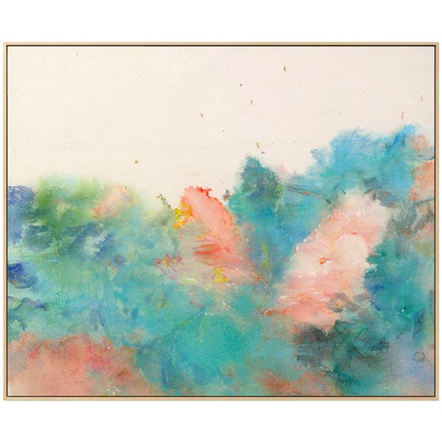 仟象映画 杨勇大幅抽象客厅装饰画沙发背景壁画 A款 花非花系列 50x40cm 油画布 浅木色实木外框