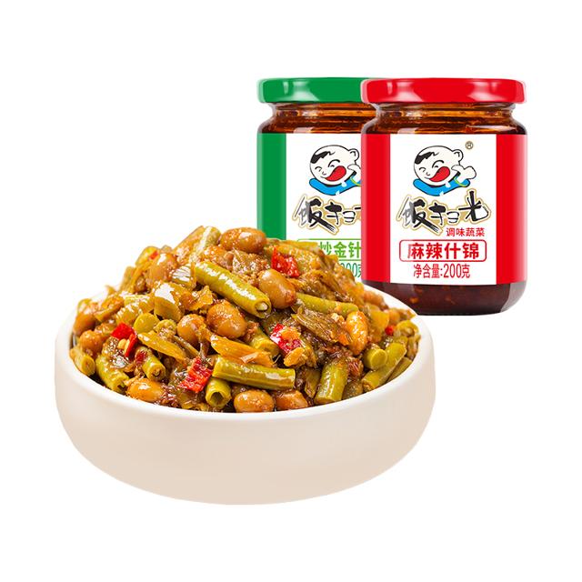 饭扫光 下饭菜爆炒金针菇200g 麻辣什锦200g组合装