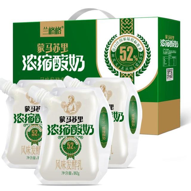 兰格格 浓缩马苏里 180g*12风味酸奶生牛乳发酵