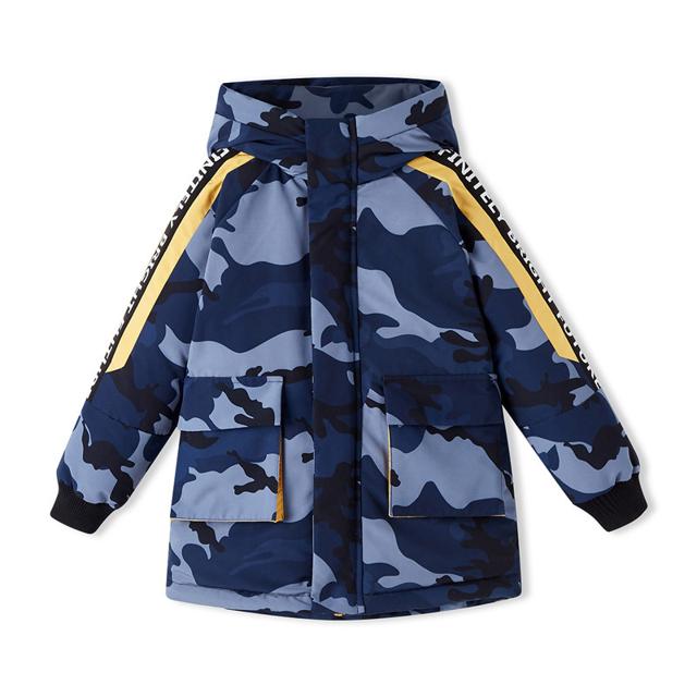 雪中飞 kids童装儿童羽绒服男迷彩中长款2021新款男童羽绒服中大童