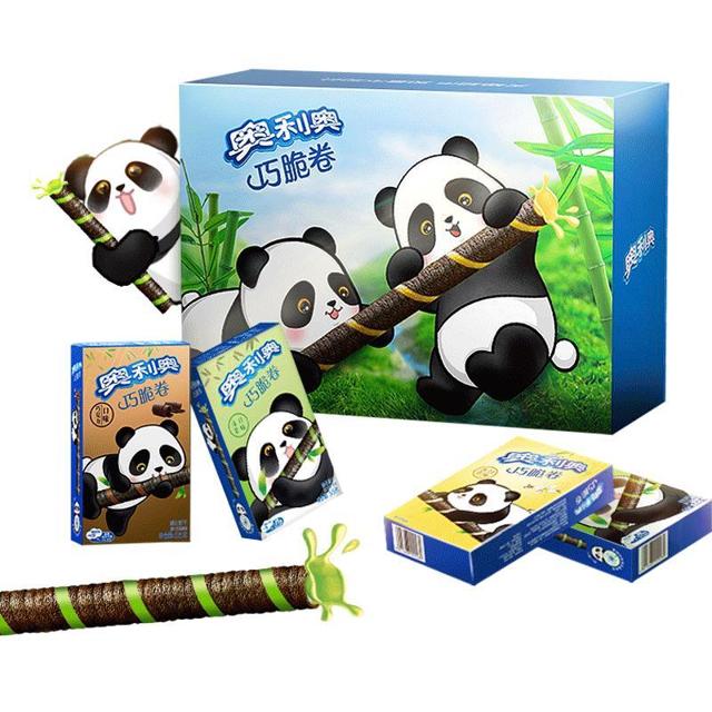 OREO 奥利奥 熊猫卷卷礼盒7盒巧脆卷零食送礼385g×1盒