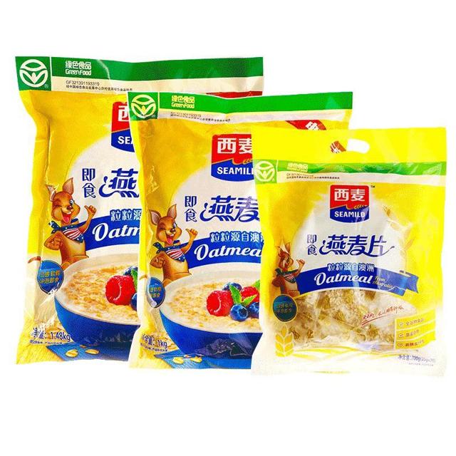 SEAMILD 西麦 燕麦片1000g3袋装原味即食营养早餐冲饮纯麦片旗舰店官方授权