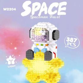 积木拼图 星星宇航员+灯光+电池