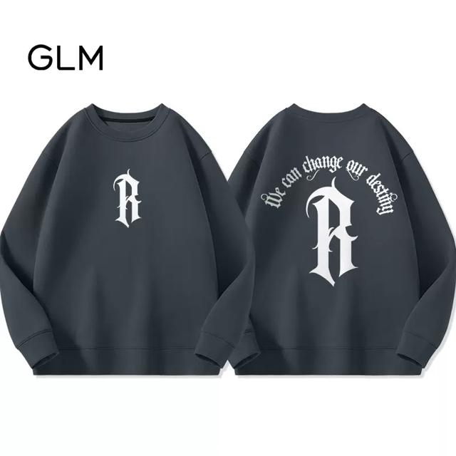 森马集团品牌GLM圆领美式复古卫衣外套