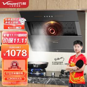 Vanward 万和 侧吸式家用小尺寸 17m³/min大吸力脱排抽油烟机燃气灶具套装J320A+B3L20（天然气）
