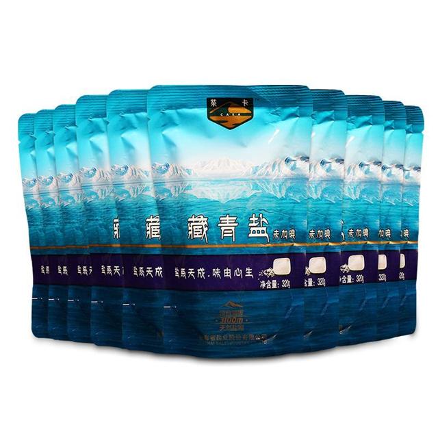 CAKA 茶卡 藏青盐未加碘食盐家用无抗结剂大青盐320g*30袋