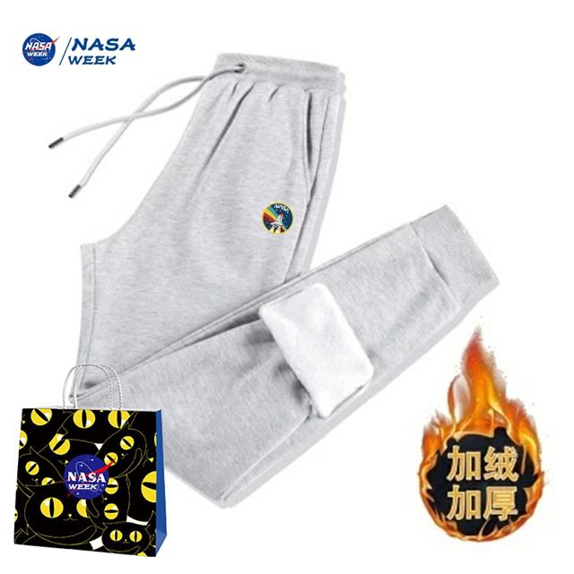 NASA联名款秋冬加绒运动休闲裤