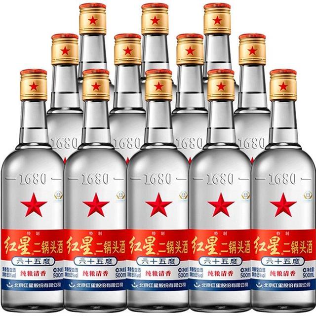 88VIP：红星 北京红星二锅头65度白标500ml*12整箱