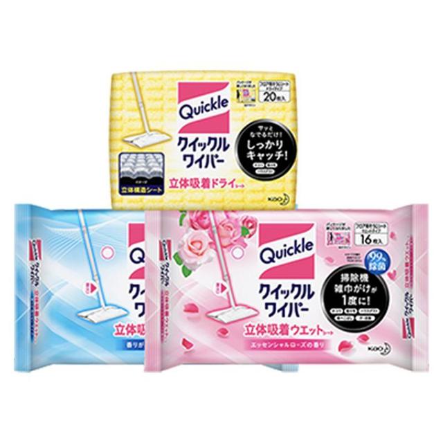 Kao 花王 平板拖把干式+湿式拖布替换装家用清洁免手洗3包