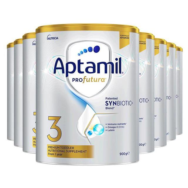 Aptamil 爱他美 新版新西兰爱他美白金幼儿配方奶粉3段900g1岁及以上*8罐