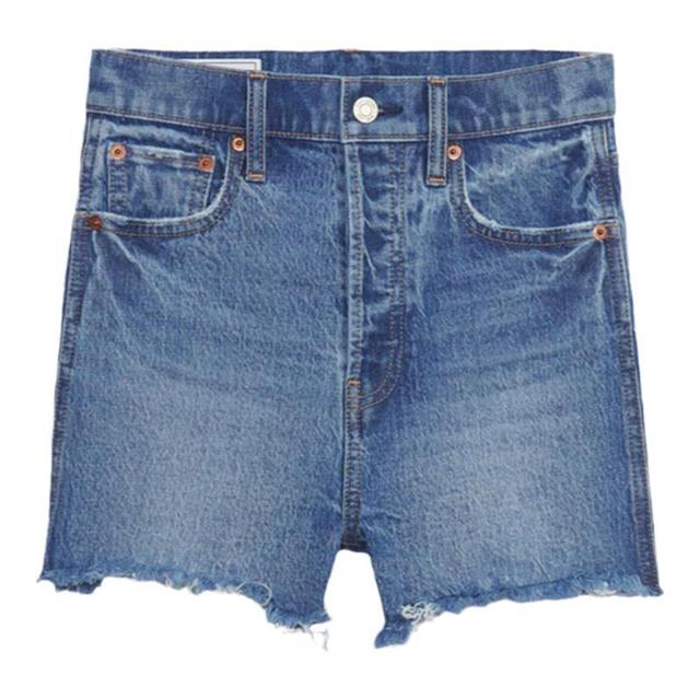 Gap 盖璞 女装弹力高腰毛边修身基本款牛仔短裤794365夏季新款显瘦短裤