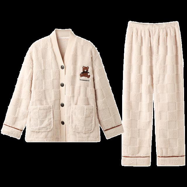 情侣珊瑚绒睡衣家居服秋冬必备