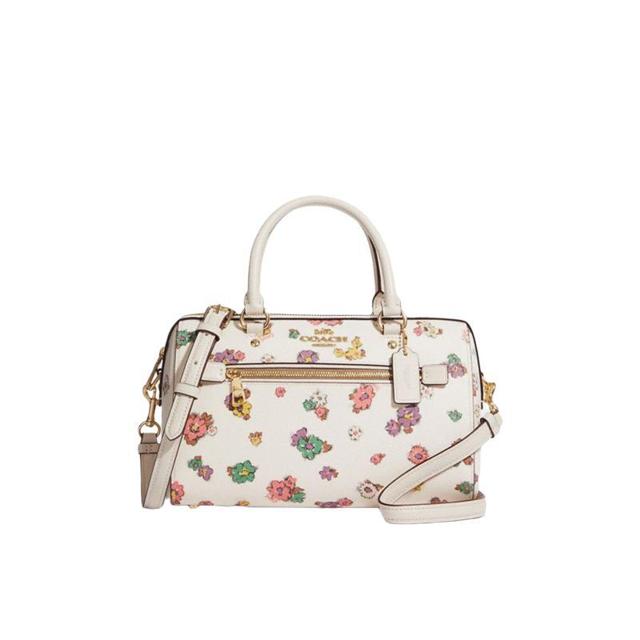 COACH 蔻驰 奥莱女包花卉印花ROWAN手袋单肩包