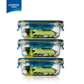 有券的上：LOVWISH 乐唯诗 高硼硅玻璃饭盒 微波炉专用 400ml*3个