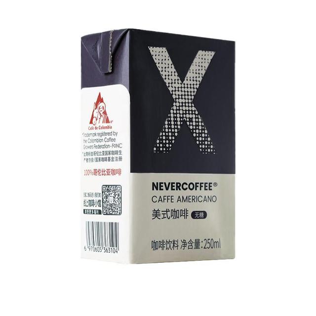 Nevercoffee即饮美式纯黑咖啡拿铁咖啡饮料6盒装