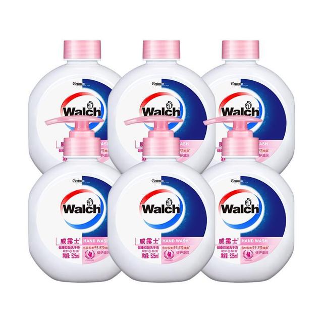 Walch 威露士 倍护滋润健康抑菌洗手液525ml*6瓶装家用抵御干燥易冲水