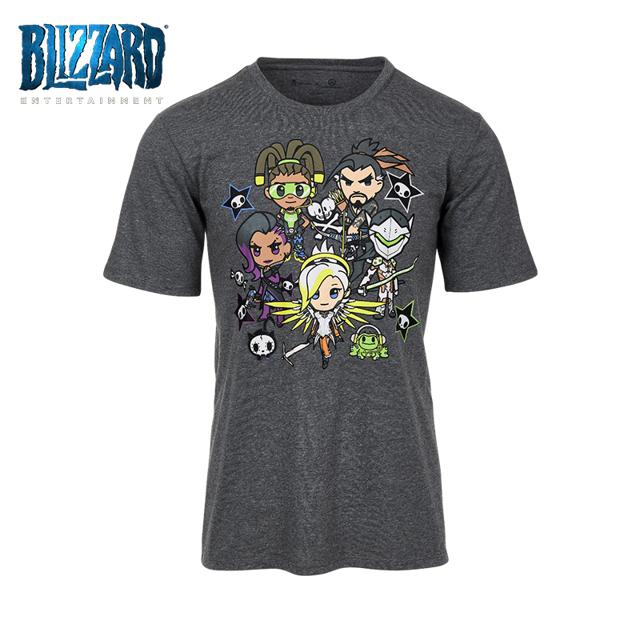 BLIZZARD 暴雪 网易官方暴雪周边守望先锋Tokidoki英雄印花灰色T恤短袖衬衫上衣