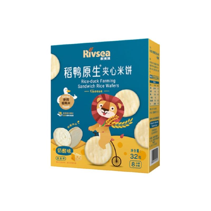 88VIP：Rivsea 禾泱泱 婴儿稻鸭原生夹心米饼 奶酪味 32g