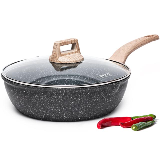 CaROTE 卡罗特 麦饭石不粘锅炒锅家用炒菜锅锅电磁炉燃气灶专用锅具平底锅