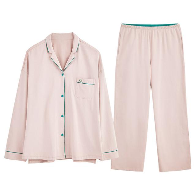 红豆居家 情侣大码睡衣女长袖抗菌套装红豆居家服新款两件套家居服男夏薄款