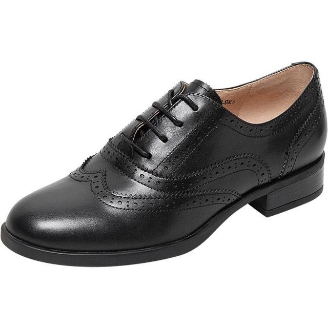 Bata 拔佳 英伦小皮鞋女2022商场新款真皮系带百搭软底单鞋AWG03AM2
