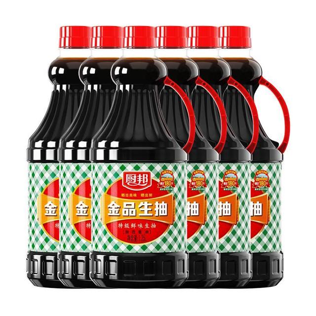 厨邦 酱油金品生抽1.25L*6瓶特级酿造酱油蒸鱼凉拌调料蘸料炒菜