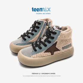 TEENMIX 天美意 童鞋 加绒加厚保暖鞋 米色 31