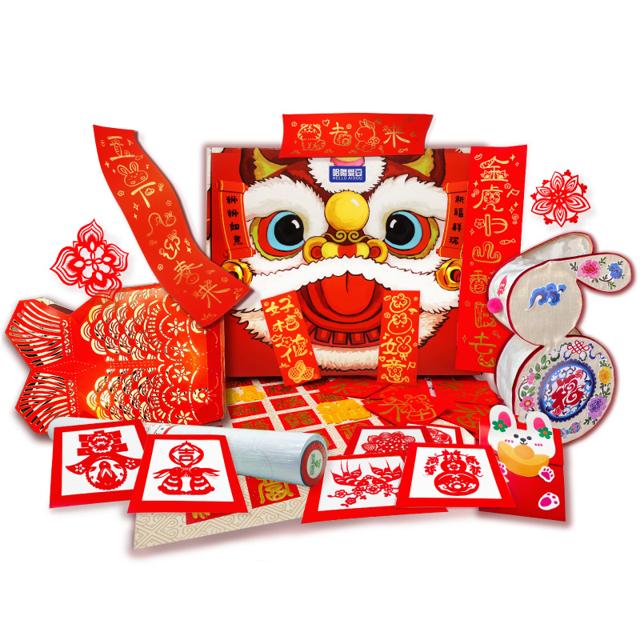 福兔迎春大套组（带卷轴）