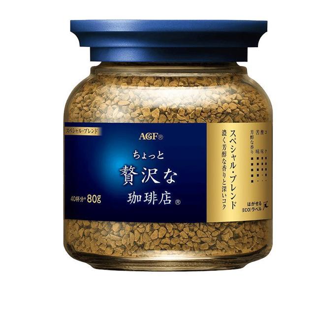 AGF 日本agf咖啡美式进口黑咖啡蓝罐无蔗糖冻干速溶咖啡粉80g