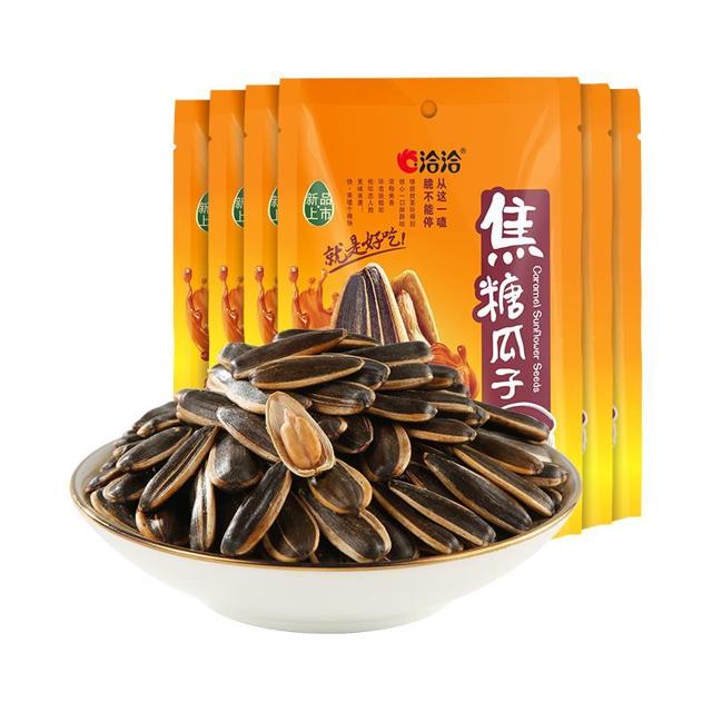 ChaCheer 洽洽 焦糖味瓜子坚果炒货108g*6袋休闲零食恰恰葵花籽大颗粒年货