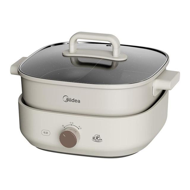 Midea 美的 电火锅锅家用电煮锅鸳鸯分体式多功能煎炒电热锅炒菜不粘锅