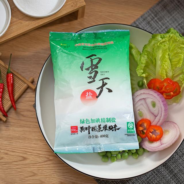 雪天加碘精制食用盐400g*7袋