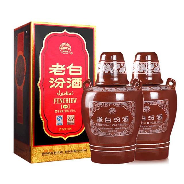 88VIP：汾酒 老白汾 53%vol 清香型白酒 475ml*2瓶 双支装