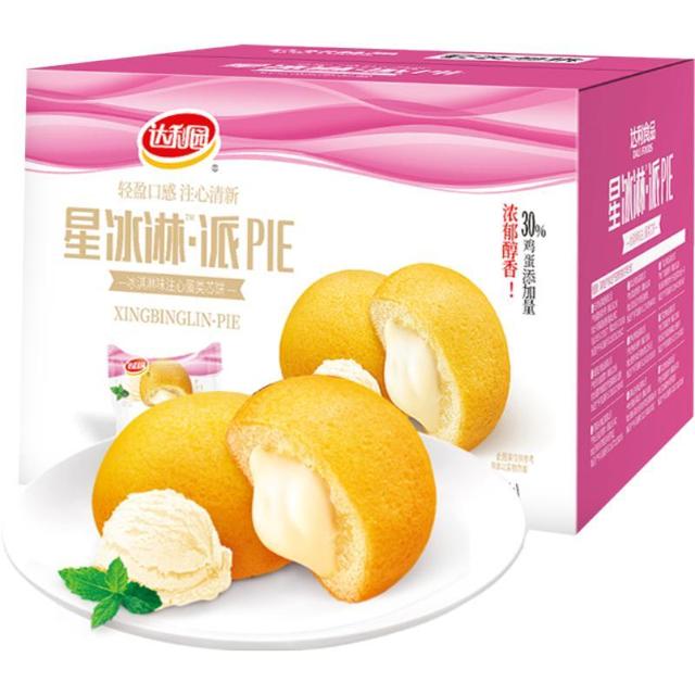 达利园 派 注心蛋类芯饼 冰淇淋味 600g