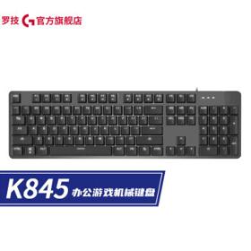 logitech 罗技 K845 104键 有线机械键盘 黑色 ttc红轴 单光