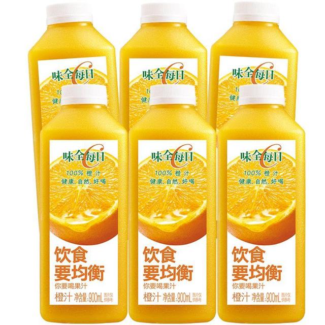 88VIP：WEICHUAN 味全 每日C橙汁 900ml*6瓶