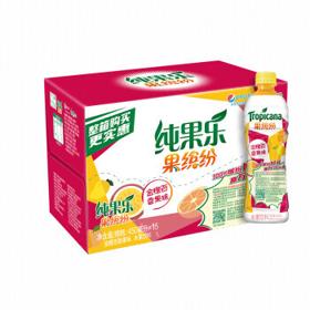pepsi 百事 果缤纷 金橙百香果 果汁饮料整箱 450ml*15瓶 百事可乐出品