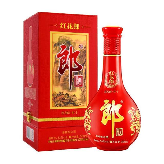 88VIP：LANGJIU 郎酒 红花郎10 53%vol 酱香型白酒 500ml 单瓶装