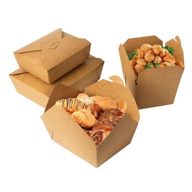 芳草地 牛皮纸打包盒一次性批发商用炸鸡沙拉小吃纸碗野餐外卖餐盒