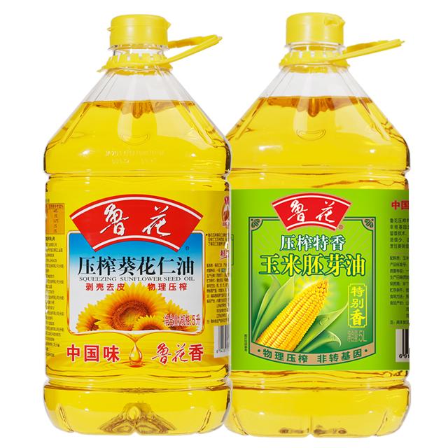 luhua 鲁花 压榨葵花仁油5L 玉米胚芽油5L 葵花籽油 食用油