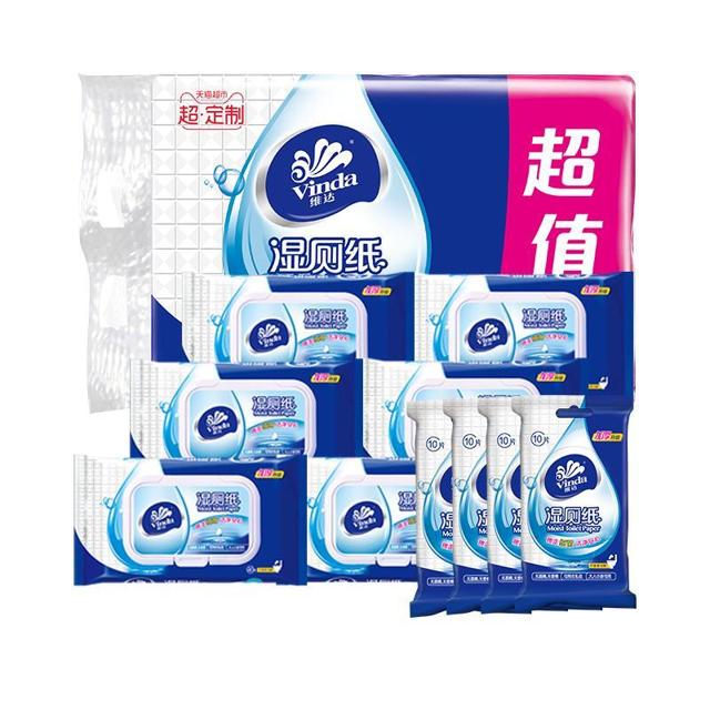 88VIP：维达（Vinda） 湿厕纸家庭装 40片*6包+10片*4包