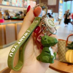 卡通情侣几钥匙扣 绿色小恐龙 
