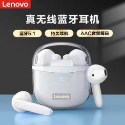 ThinkPad 思考本 联想 (Lenovo) XT96白色真无线蓝牙半入耳音乐降噪低延迟耳机透明果冻仓耳机通用苹果华为小米