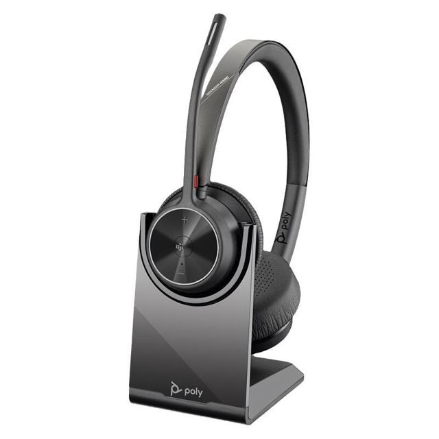 Polycom 宝利通 商务蓝牙耳机voyager 4320m头戴式立体声高清语音无线降噪麦克风便携长续航智能耳麦带充电底座