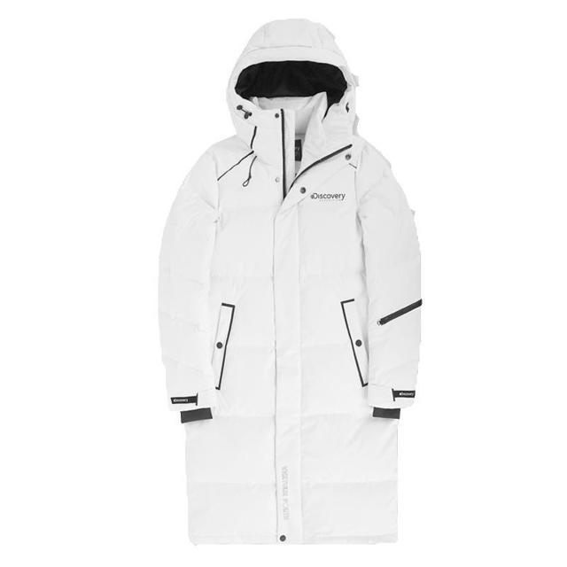 discovery expedition Discovery羽绒服女冬季潮牌中长款保暖韩版时尚黑色加厚宽松外套 