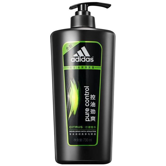 阿迪达斯（adidas） 去屑控油洗发水家庭装730ml洗发膏男士男生留香止痒去油